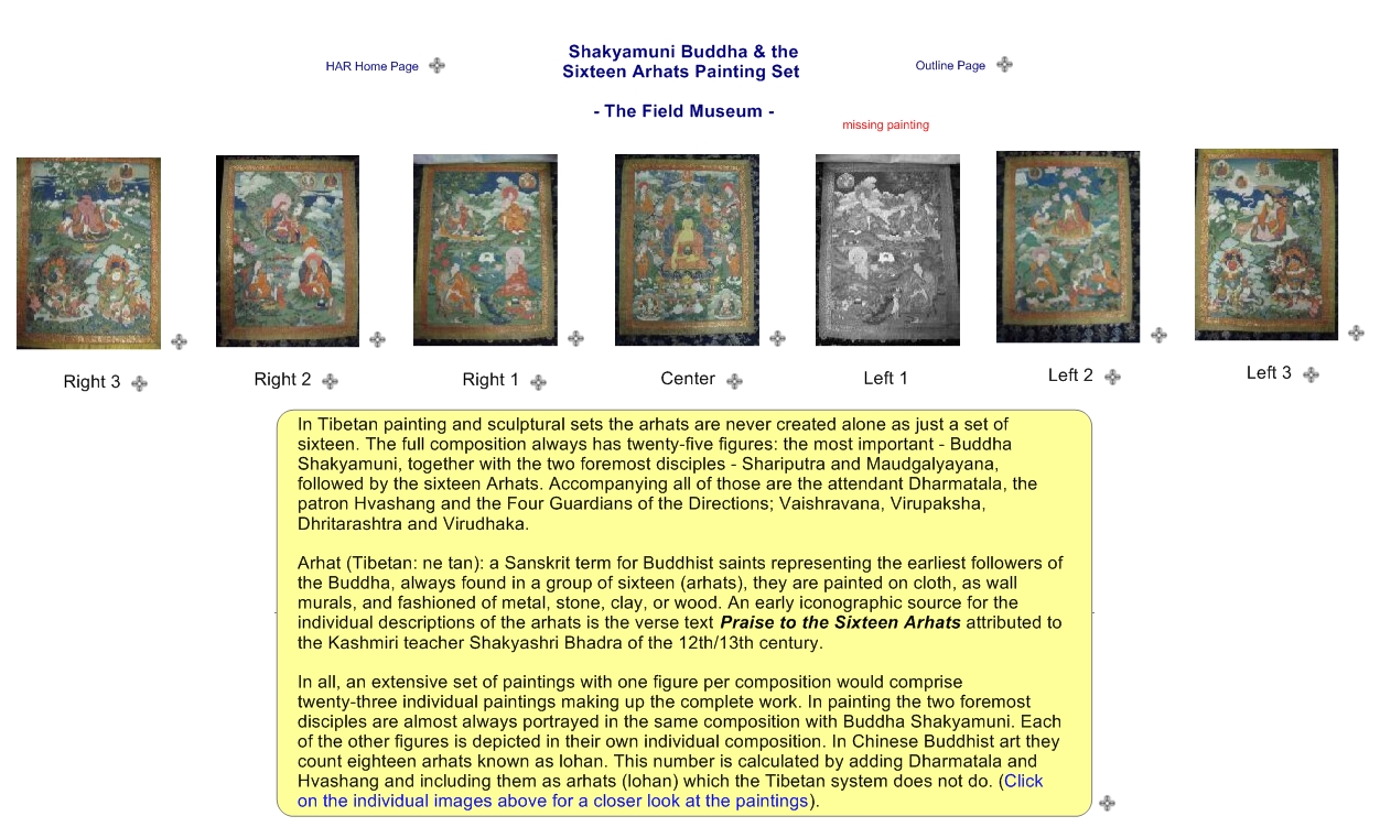 Shakyamuni Buddha & the Sixteen Arhats Painting Set - The Field Museum -