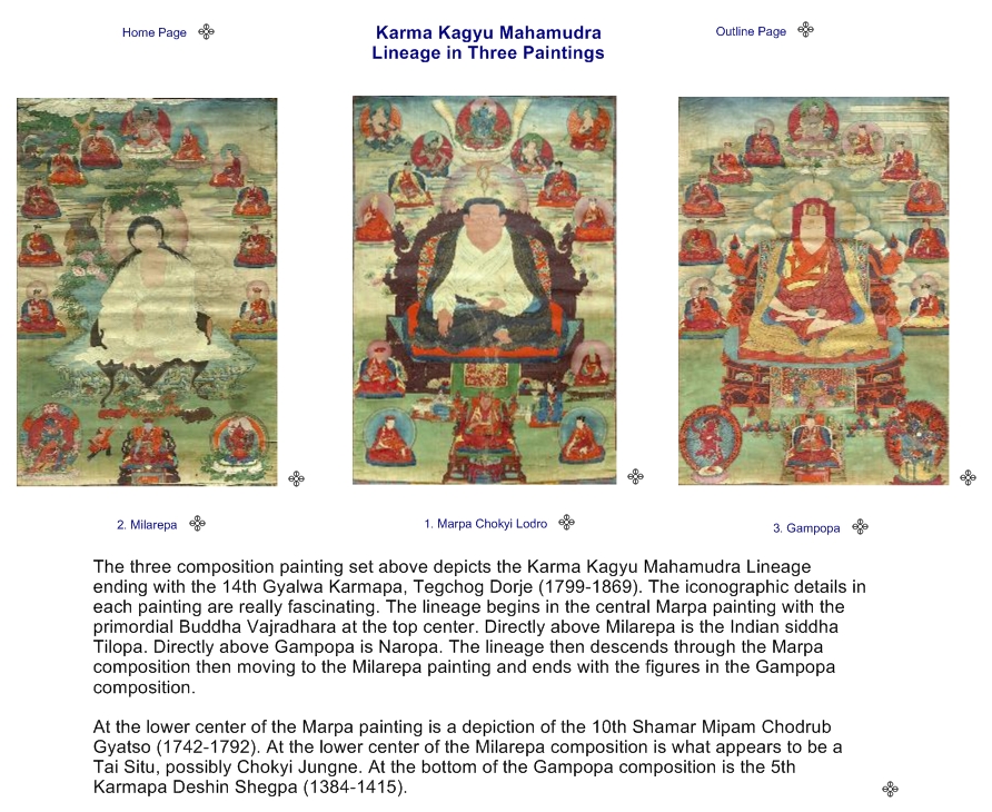 Karma Kagyu Mahamudra Lineage in Three Paintings