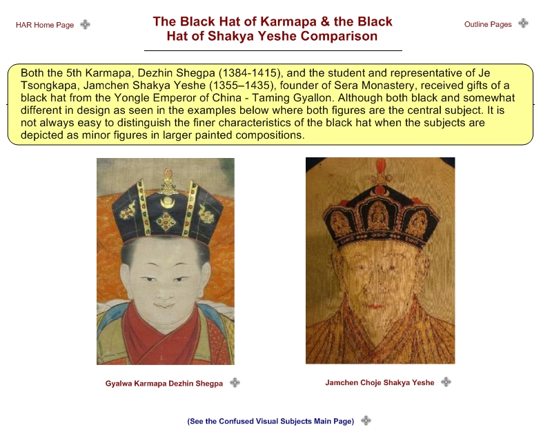 The Black Hat of Karmapa & the Black Hat of Shakya Yeshe Comparison